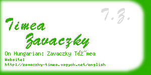 timea zavaczky business card